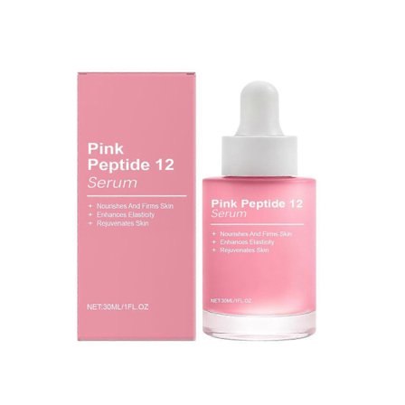 Pink Peptide 12 PDRN Serum, inneholder 12 peptider og niacinamid, hydrerer, strammer opp og lysner huden. 30ml