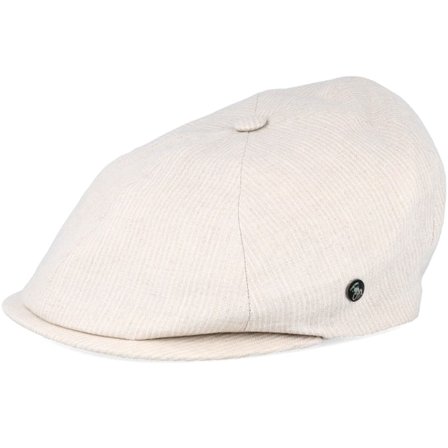 City Sport - Beige flatcap Cap - Sixpence Stripe Beige Flat Cap @ Hatstore