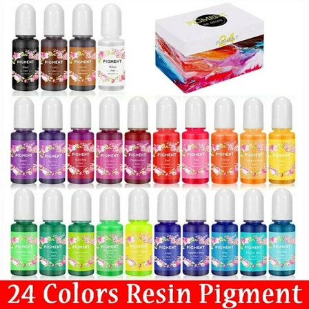 24 Färger/Set 10ml Epoxiharts Bläck Pigment Flytande Set Färg Konst Hantverk DIY Kit Diffusion Hartsform Smyckestillverkning