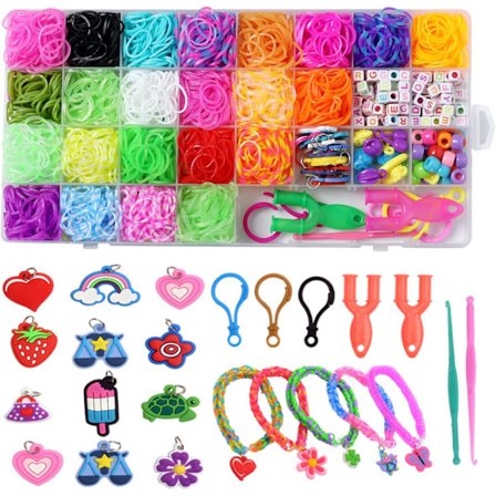 3600+ Gummistrikksett, Loom Gummistrikk Refillsett, Loom Armbåndsett DIY Lagingssett for Barn bursdagsgaver