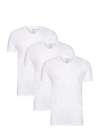 Polo Ralph Lauren Cotton V-Neck Undershirt 3-Pack - White - S