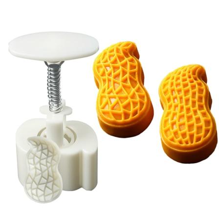 Månkageform Sæt, Månkage Presseforme, Mid Autumn Festival DIY Håndpresse Kage Stempler Kageværktøj med 50g Mode Mønster, Månkagemager (Hvid)