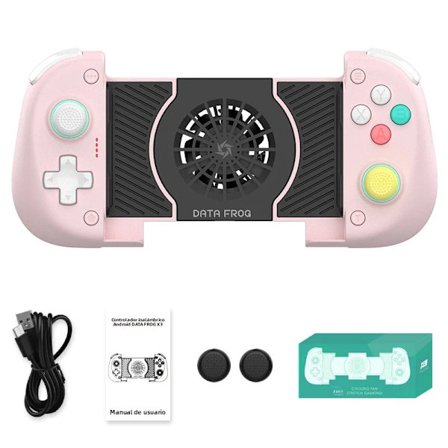 Vaaleanpunainen DATA FROG X3 langaton ohjain Android-peleille, yhteensopiva Samsung Galaxy PUBG Mobile COD Mobile FIFA Mobile NBA 2K Mobile 