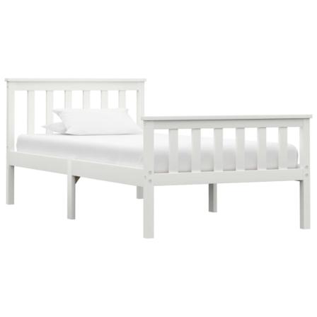 Vidaxl Sängram Med 2 Lådor Vit Massiv Furu 90x200 Cm Vit
