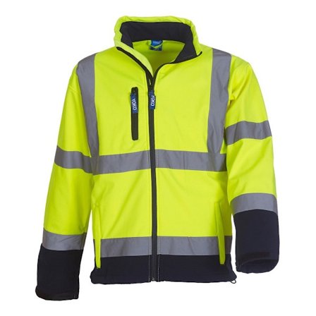 Yoko Hi-Vis Softshelljacka för män (2-pack) L Hi-Vis Gul/N
