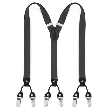 Wąskie ciemnoszare szelki dla mężczyzn - Szelki na klipsy