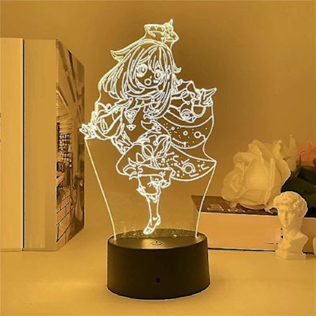 Genshin Impact spillfigur LED 3D-lampe Lllusion-lys skrivebordslampe japansk anime-lys til barneromsdekor nattlys bursdagsgave manga-dings