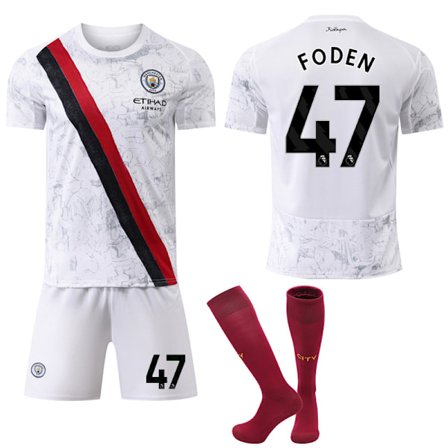 2025-2026 Manchester City Bortedrakt Barn Voksen Fotballdrakt Nr. 47 FODEN