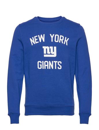 New York Giants Mono Team Arch Core Graphic Crew Sweatshirt Blue Fanatics