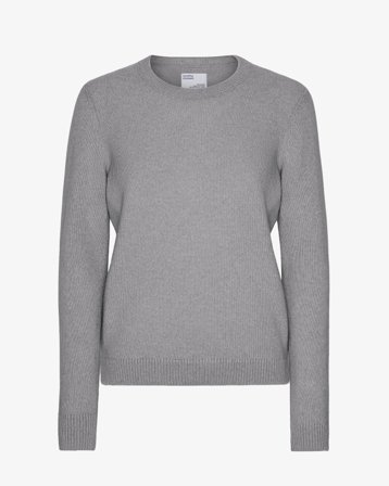 Women Classic Merino Wool Crew - Heather Grey XL