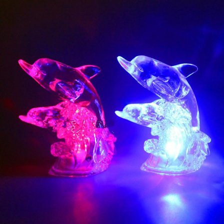 Sød delfin 7 skiftende farver LED natlys dekoration natlys børn børn gave