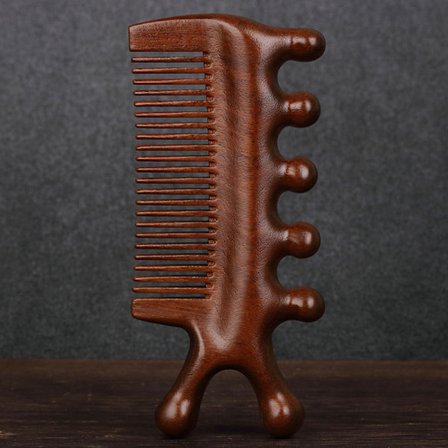 3 in1 Body Meridian Massage Kam Fem breda tand kam