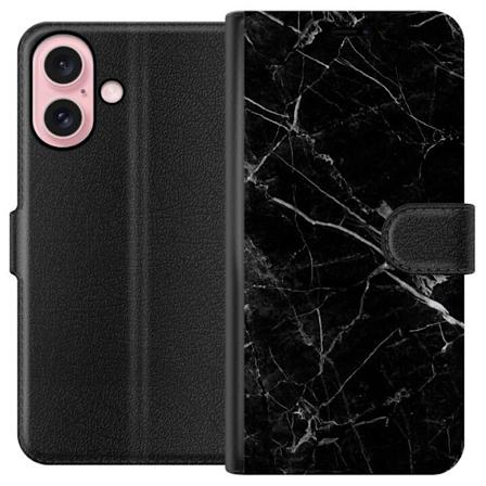 Apple iPhone 16 Lommeboketui Svart Marmor