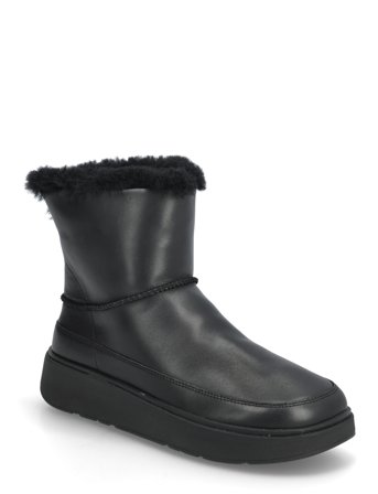 FitFlop Gen-Ff Mini Shearling-Lined Leather Boots - Black - 40
