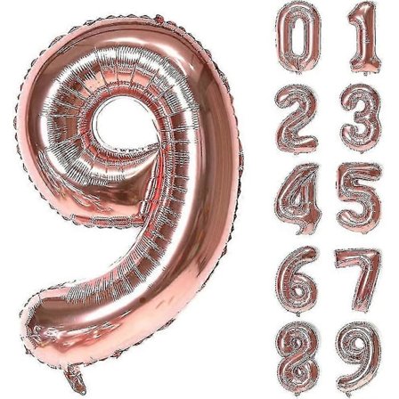Kæmpe Store Rosaguld Digitale Folieballoner til Børnefødselsdagsdekorationer - 100 cm