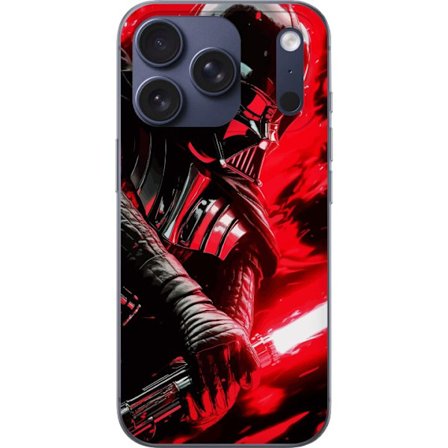 Apple iPhone 17 Pro Gennemsigtig cover Darth Vader rød lyssværd mørk futuristisk design med kraftfuld energi inspireret af galaksens mester