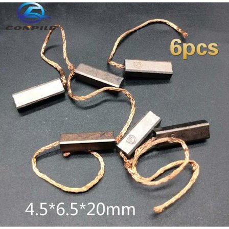 6 st 4,5*6,5*20 mm generator kolborste regulator hög koppar kolborste