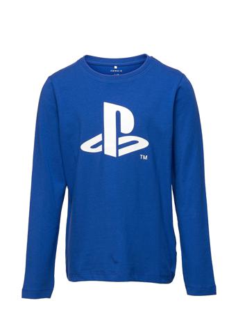 Nkmplaystation Dackie Ls Top Bfu Langærmet T-shirt Blå Name It