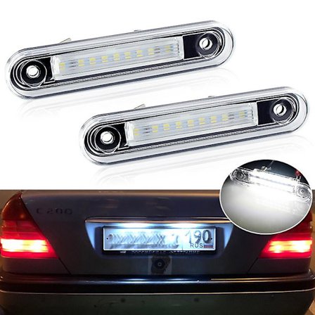 2 stk. Feilfri For Benz E-klasse W124 190 W201 C-klasse W202 Bil Bakre Hvit LED Skiltlys [DB] 2PC LED