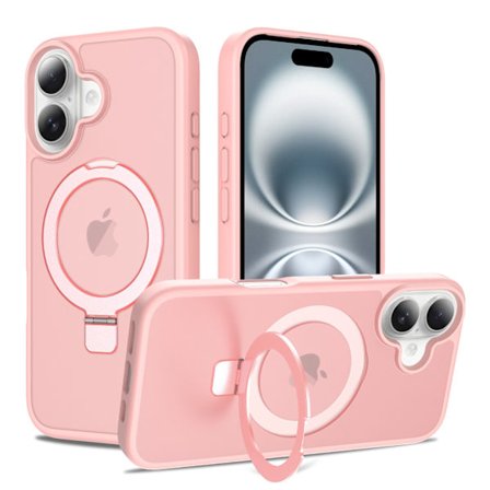 iPhone 17 AIR Stand Telefon Cover, Beskyttende mod fald, Lys Pink