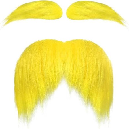 Gul Mustache og Øjenbryn Cosplay Kostume Tilbehør Sjove Festartikler Mænd Kvinder-FA-