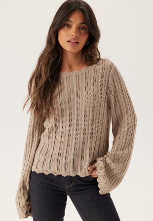 BUBBLEROOM Boat Neck Structure Knitted Sweater Klær