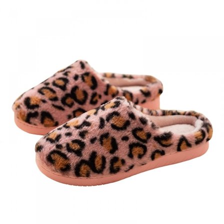 Dame Slippers Leopard Print, Cozy Slip On Memory Foam(7-8)