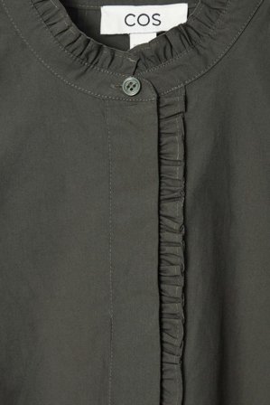 COS Women's Mini Abito Svolazzante Increspato in Marrone