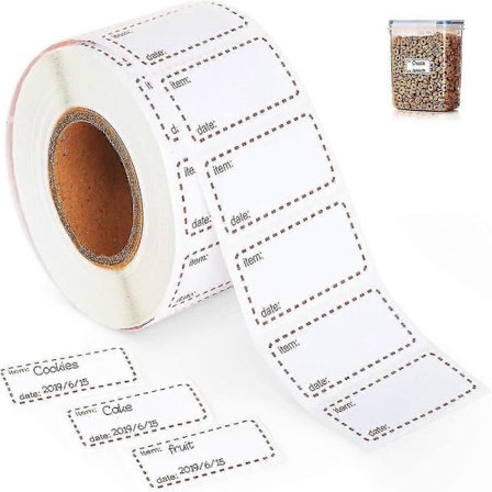 1000-pack Avtagbara och Vattentäta Självhäftande Frysetiketter 50 x 25 mm Vita och Röda-FA-