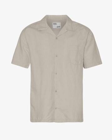 Linen Short Sleeved Shirt - Oyster Grey XS