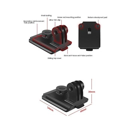 Actionkamera Aluminiumhjälm Fast Fäste Basadapter För 11 10 9 8