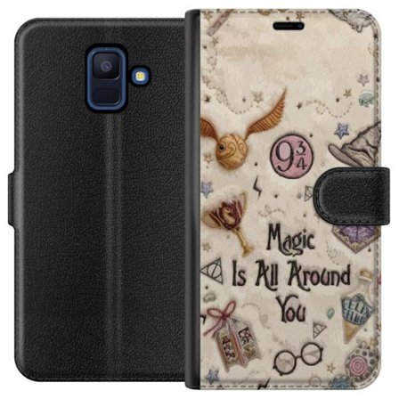 Kompatibel Tegnebogsetui til Samsung Samsung Galaxy A6 (2018) Broderet magisk illustration med symboler, citater og eventyrinspireret fantasi der skab