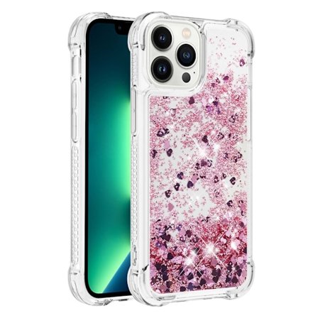 Glitter Bling TPU Cover iPhone 15 Pro Roséguld