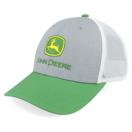 John Deere - Grå trucker Keps - Logo Embroidery White/Grey/Green Trucker @ Hatstore