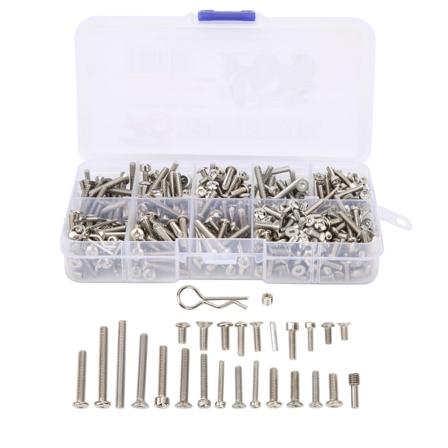 Ruostumattomasta teräksestä set ruuviliitossarjan korjaustarvike Axial SCX10 III 1/10 RC -autoon