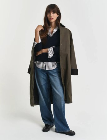 GANT Extrafine Merino Wool V-Neck - Blue - XS