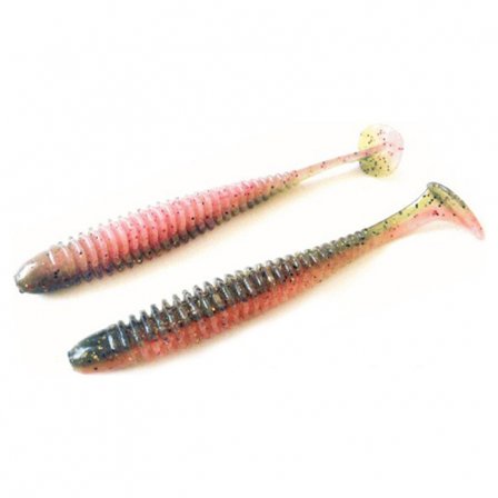 Noike Wobble Shad 3'' 7,6cm (9-pack) - Green Pumpkin Blossom UV