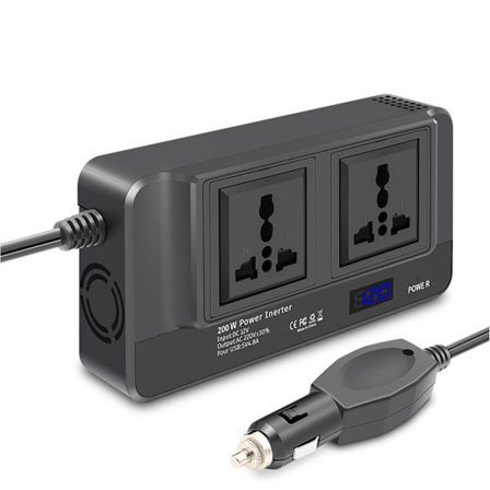 200W power DC12V till AC220V omvandlare 4USB Spänningsmodifierad sinusomvandlare Adapter Snabbladdare Tillbehör