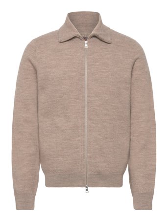 Cork Knitted Zip Jacket Beige Morris