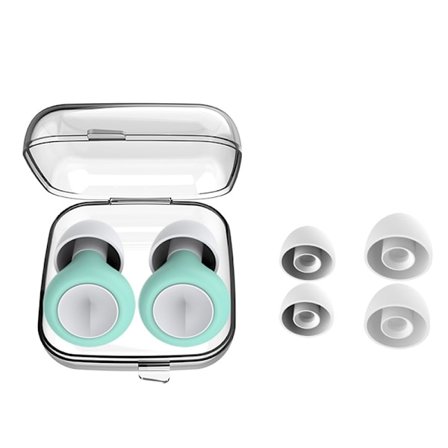 Bløde silikone støjreducerende ørepropper med ørehætter