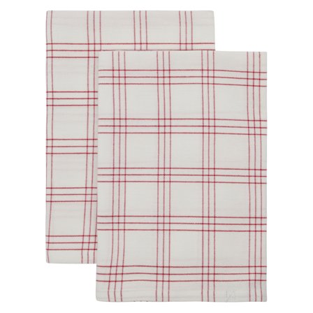 Nicolas vahé Kökshanddukar 2-pack, röd/vit