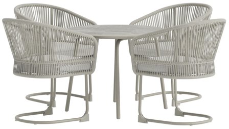 Venture Home Tilos Matgrupp ljusgrå/beige, Utemöbler