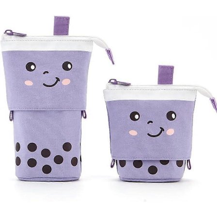 2 stk Søte Penal Tegneserie Stå Opp Justerbart Penal Teleskopisk Penneholder Kosmetikkvesker Lilla
