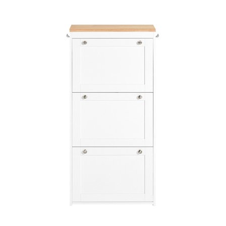 SoBuy valkoinen kenkäkaappi kanssa 3 ovea 53x24x115cm, vintage FSR144-WN