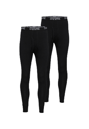 Dovre 2-pack Långkalsonger | 100% Merinoull Grön Kalsonger Herr Svart M