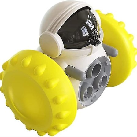 Tumbler Pet Slow Food Ball Balance Car Robot Food Distribution Toy (gul)