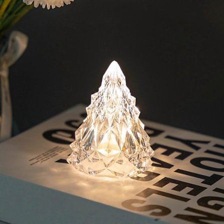 Jäävuoren muotoinen kristallilamppu, paristokäyttöinen ja USB-ladattava LED-pöytävalaisin, ihana lahja kodin makuuhuoneen sisustukseen [HK]