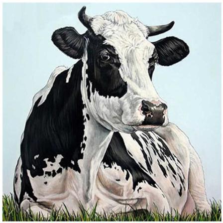 5d Diy Diamond Painting Cow Full Round Broderi Craft Wall Art Gi Som På Bilden 1 25x25cm