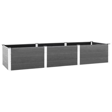 vidaXL Odlingslåda upphöjd grå 300x100x54 cm WPC Grå