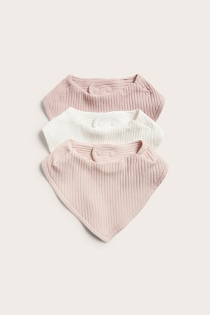 Kappahl | Ribatut ruokalaput 3-pack | Pinkki